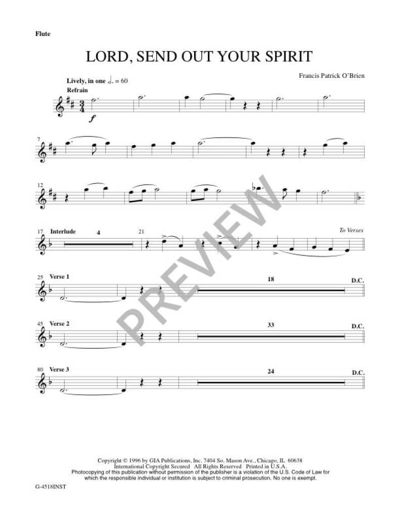 Lord, Send Out Your Spirit - Instrumental Part
